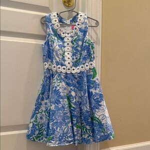 Lilly Pulitzer Blue and Purple Pleated Sundress